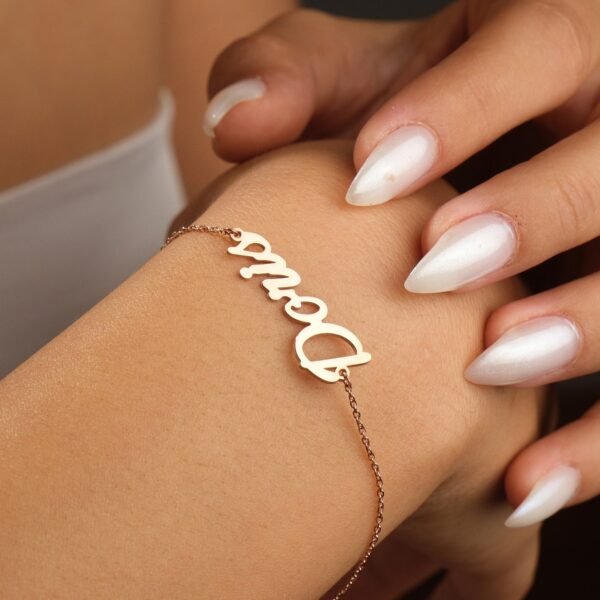 14K Personalized Gold Name Bracelet, Custom Name Bracelet, Minimalist Bracelet, Handmade Jewelry, Gift For Mom, Mother's Day Gift