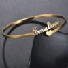 Customized Name Bracelet / Personalized Custom Bangle Stainless Steel Jewelry