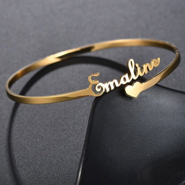 Customized Name Bracelet / Personalized Custom Bangle Stainless Steel Jewelry