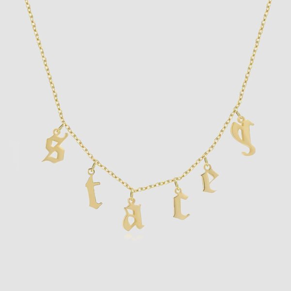 Old English Suspended Name Necklace