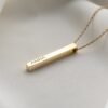 Vertical Bar Necklace for Women - Engraved